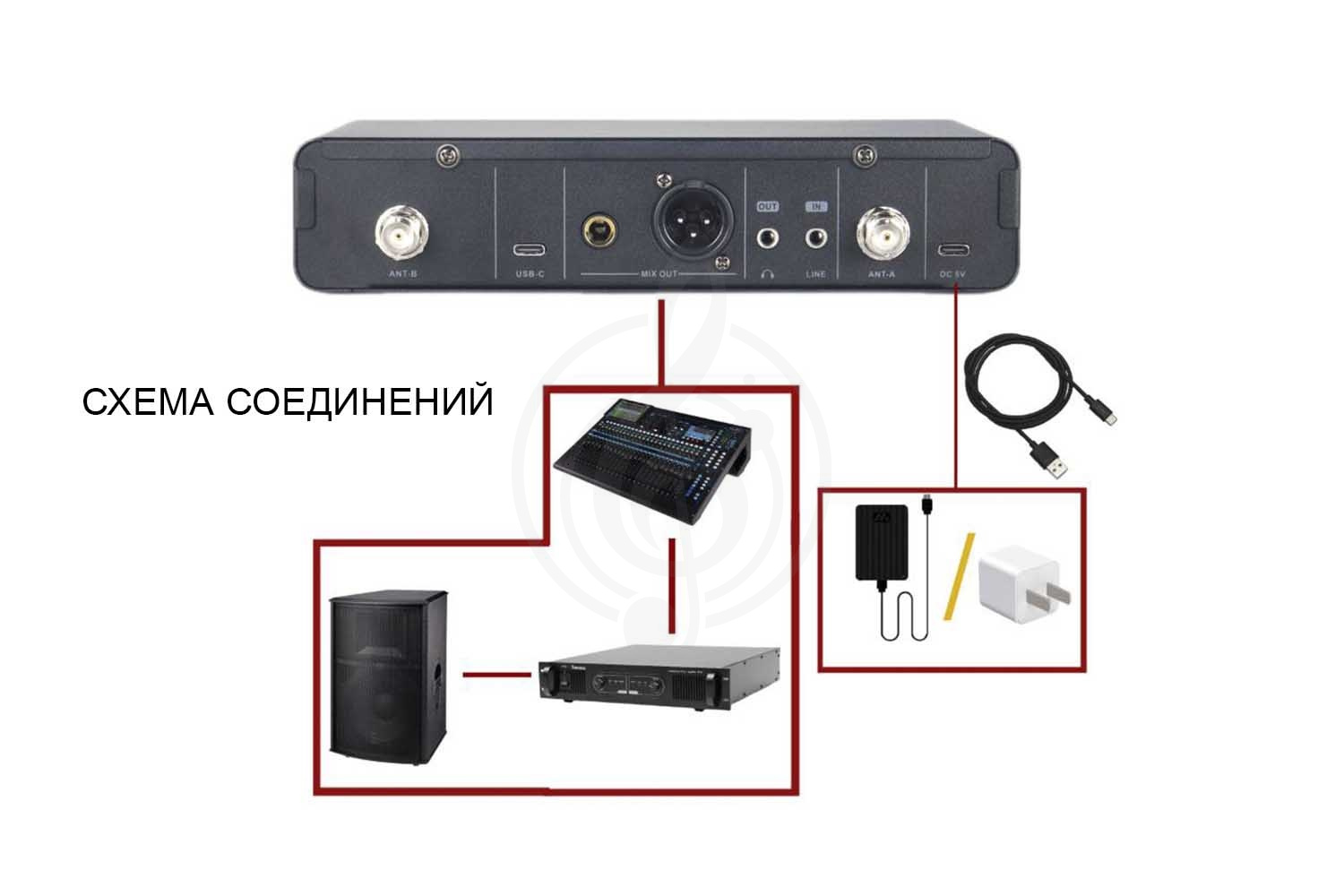 Радиосистема с ручным передатчиком ACURY Club4usbv - Беспроводной микрофон U-образного сечения - фото 4