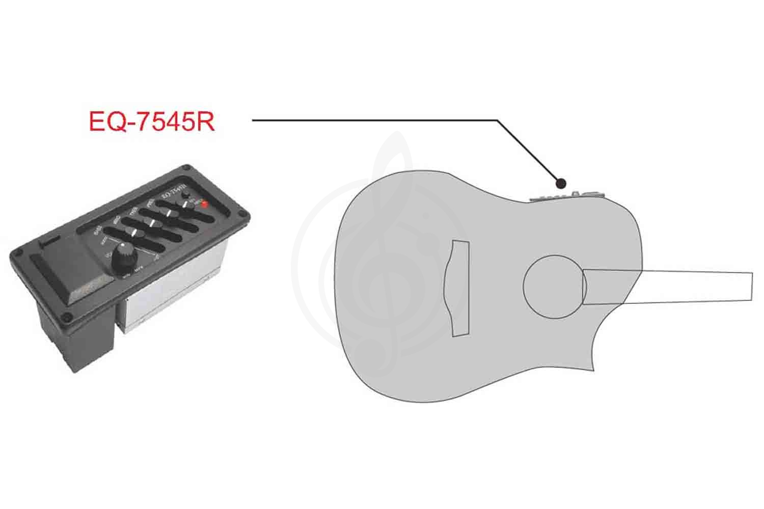 Звукосниматель для акустической гитары Alice EQ-A7545R Звукосниматель с 4-х полосным эквалайзером - фото 2