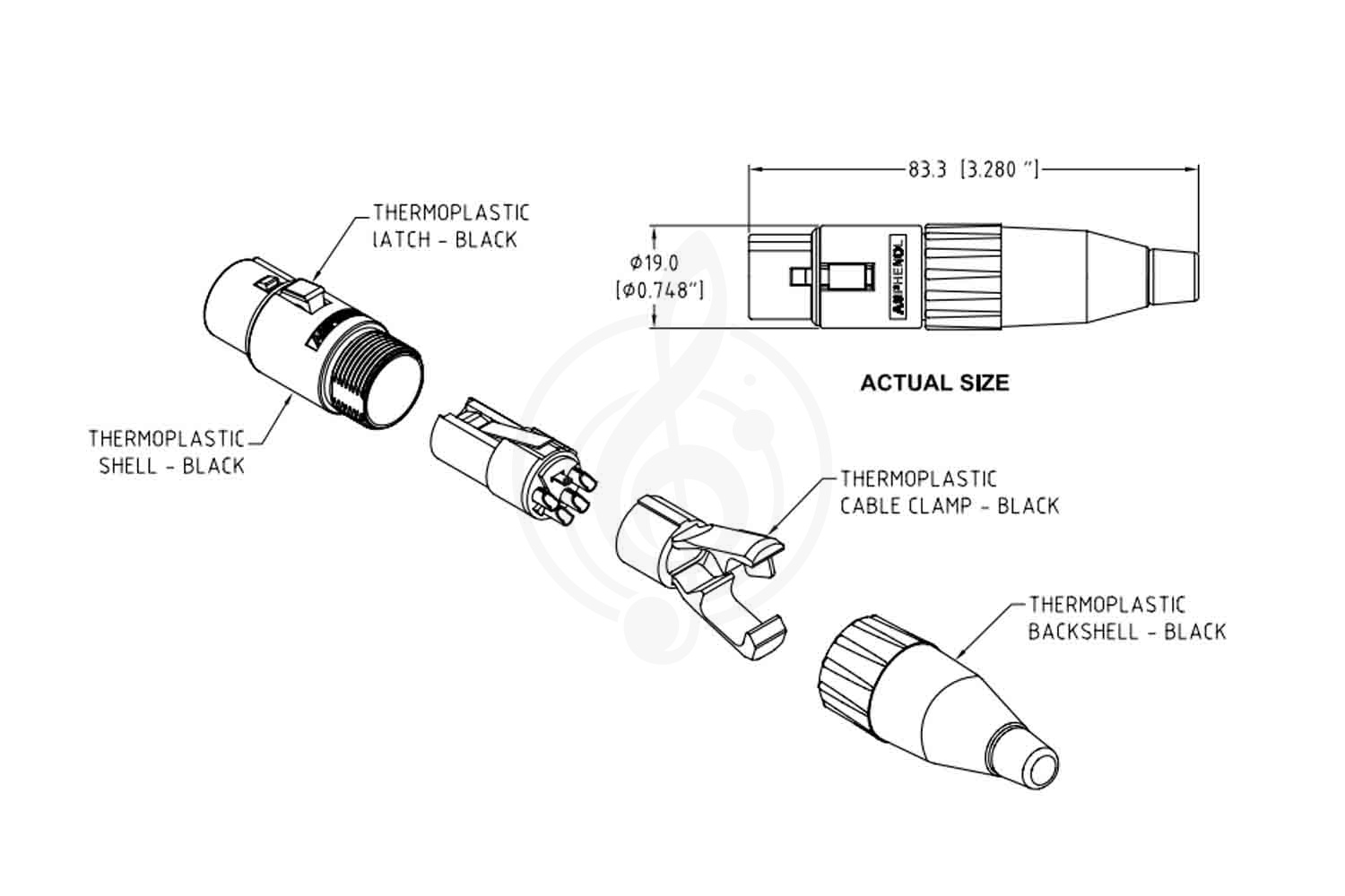 Разъем XLR AMPHENOL AC3FCP - Разъем XLR  - фото 2