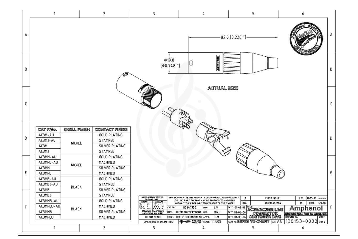 Разъем XLR AMPHENOL AC3MMB - Разъем XLR - фото 2