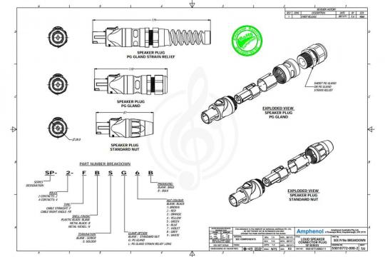 Разъем Speakon AMPHENOL SP-4-FS - Разъем Speakon - фото 2
