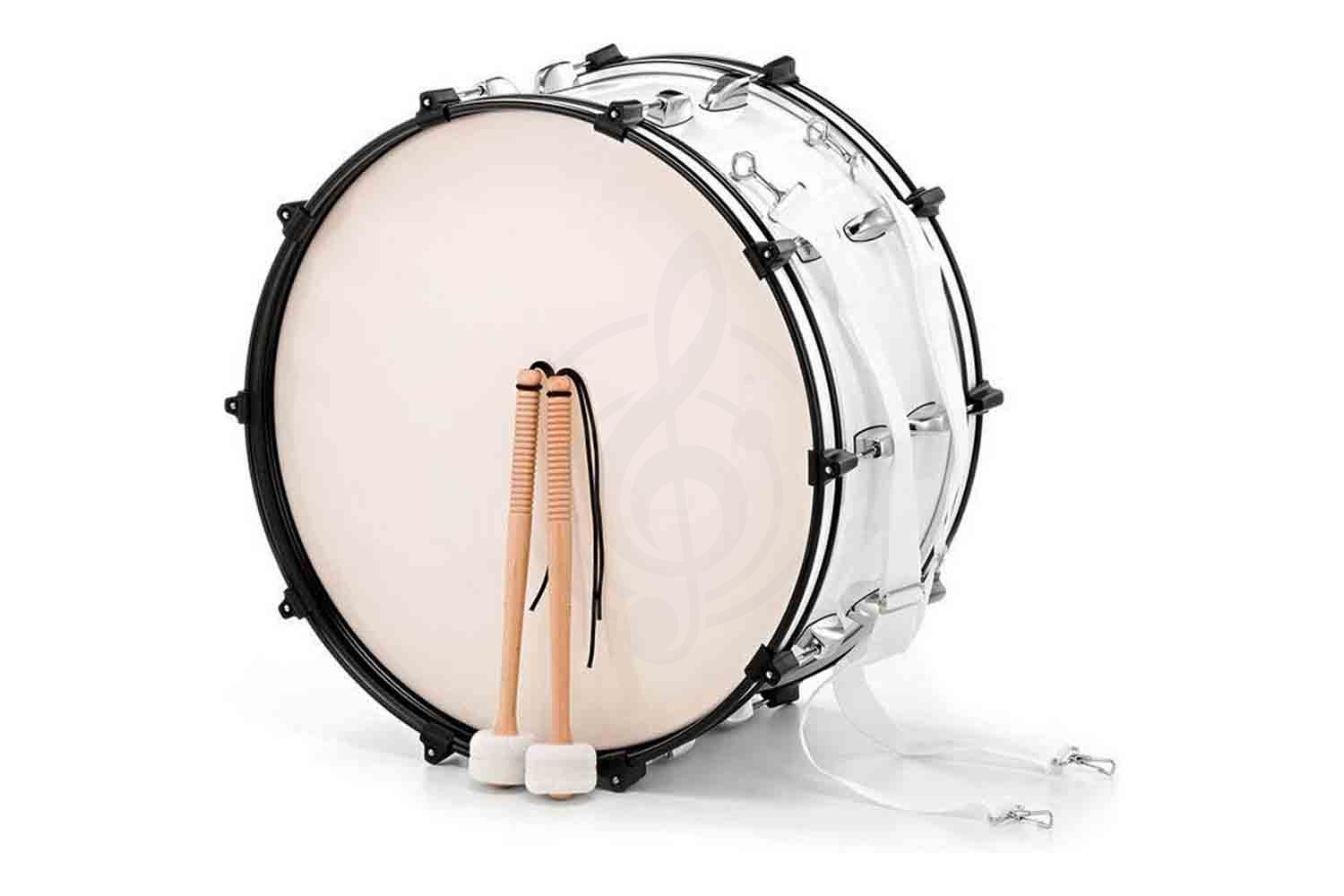 Маршевый барабан AP Percussion MB-2212 - Барабан маршевый большой 22"х12" белый  - фото 2