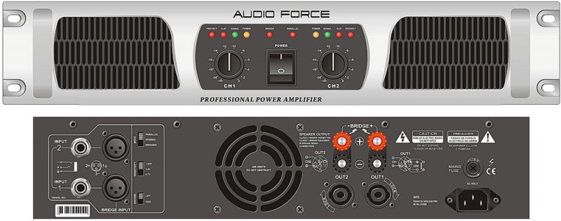 Аналоговый усилитель мощности Audio Force MA-300 Усилитель мощности 2х300 Вт/8 Oм, 2х500 Вт/4 Oм - фото 1