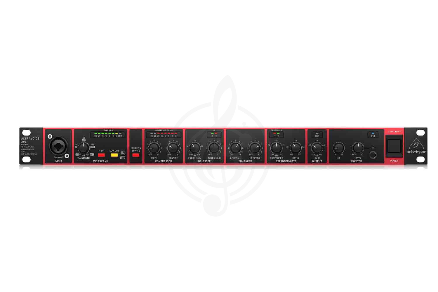 Микрофонный предусилитель BEHRINGER UV1 - микрофонный предусилитель, вокальный процессор и USB-аудиоинтерфейс 192 кГц - фото 3