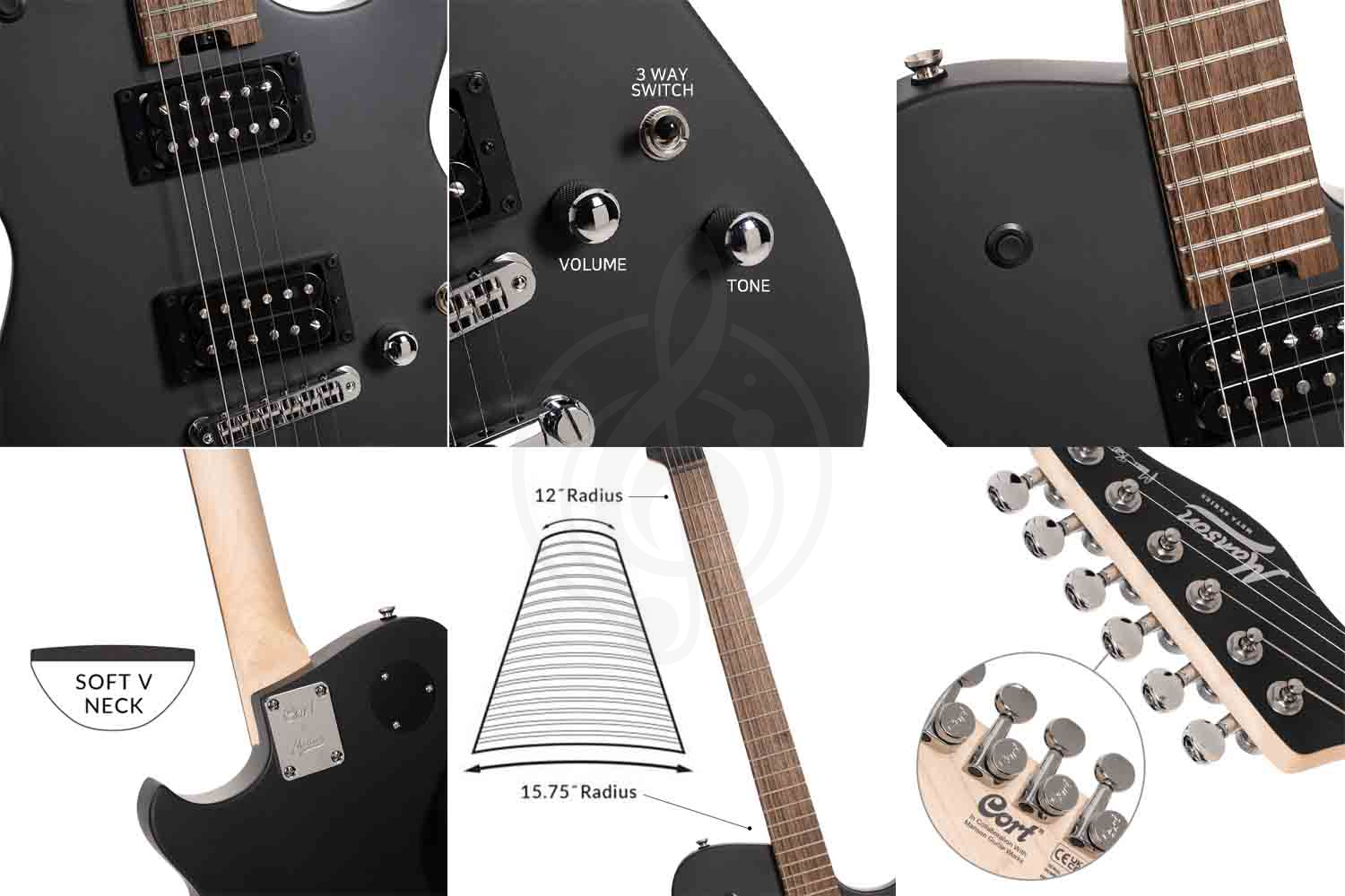 Электрогитара Telecaster Cort MBM-2H-SBLK META Series - Электрогитара - фото 4