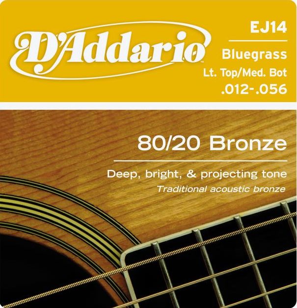 Струны для акустической гитары D'Addario EJ14 Bronze Струны для акустической гитары 12-56 - фото 1