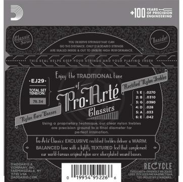 Струны для классической гитары D'ADDARIO EJ29 - Струны для классической гитары. Серебро, слабое натяжение - фото 2