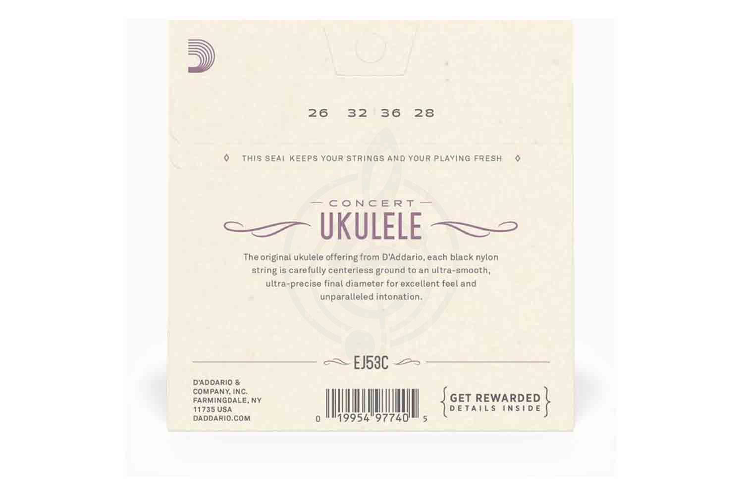 Струны для укулеле концерт D'ADDARIO EJ53C струны для укулеле концерт, черный нейлон - фото 3