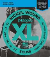 Изображение D`Addario EXL158 XL NICKEL WOUND - Струны для электрогитары Baritone-Medium 13-62 