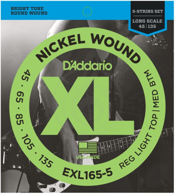 Струны для бас-гитары D'Addario EXL165-6 Струны для бас-гитары 32-135 - фото 2