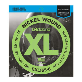 Струны для бас-гитары D'Addario EXL165-6 Струны для бас-гитары 32-135 - фото 1