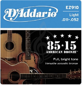 Струны для акустической гитары D'Addario EZ910 Струны для акустической гитары 11-52 - фото 1