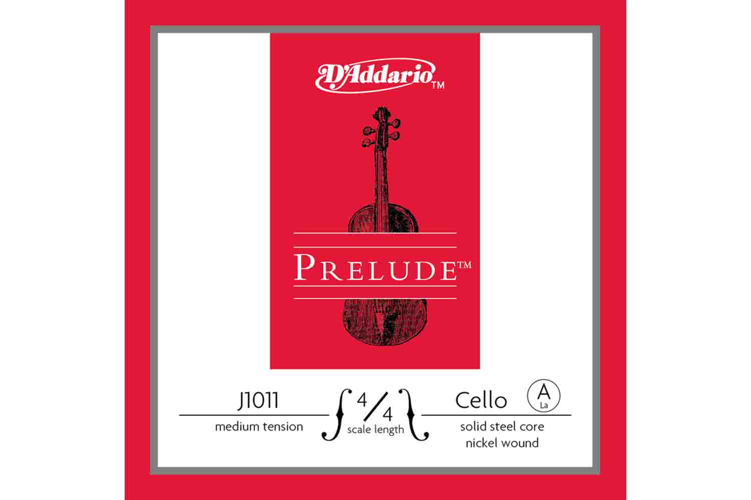  D'Addario J1011-4/4M Prelude - Струна А для виолончели 4/4, среднее натяжение - фото 1