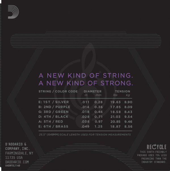 Струны для электрогитары D'Addario NYXL1149 - струны для эл .гит, никель, 11-49 - фото 3