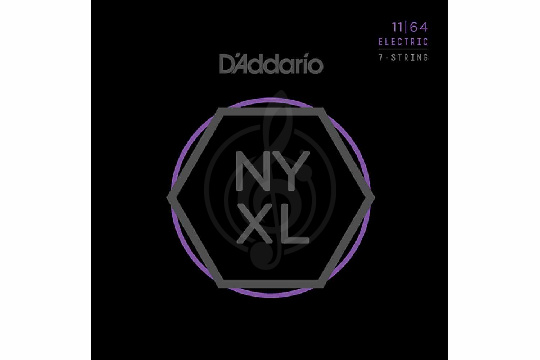 Струны для электрогитары D'Addario NYXL1164 NYXL - Комплект струн для 7-струнной электрогитары - фото 1