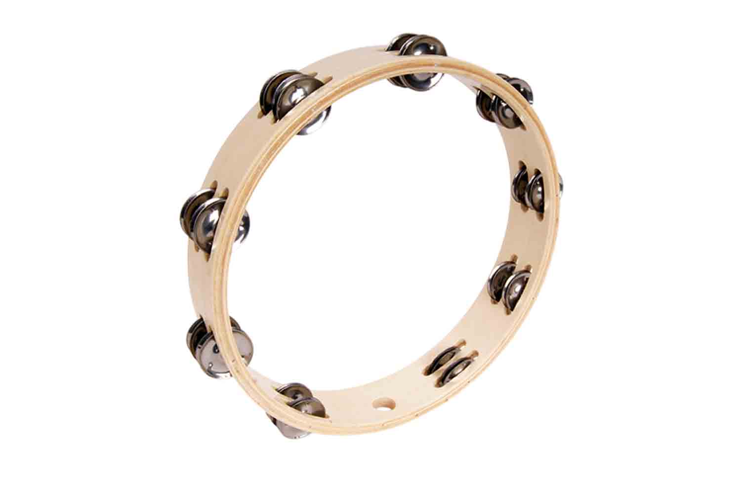 Тамбурин DADI HLT-122 Тамбурин круглый без кожи 12" деревянный, 2 ряда бубенцов. - фото 1