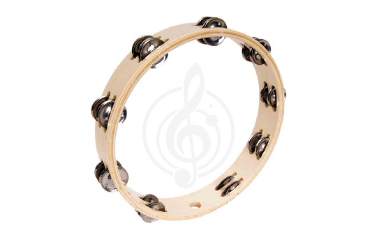 Тамбурин DADI HLT-122 Тамбурин круглый без кожи 12" деревянный, 2 ряда бубенцов. - фото 1