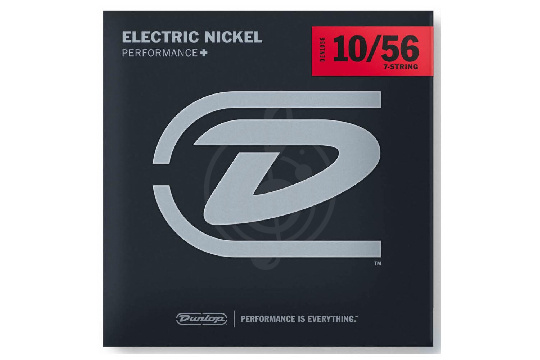 Струны для электрогитары Dunlop DEN1056 - Комплект струн для 7-струнной электрогитары, никелированные, Medium, 10-56 - фото 1