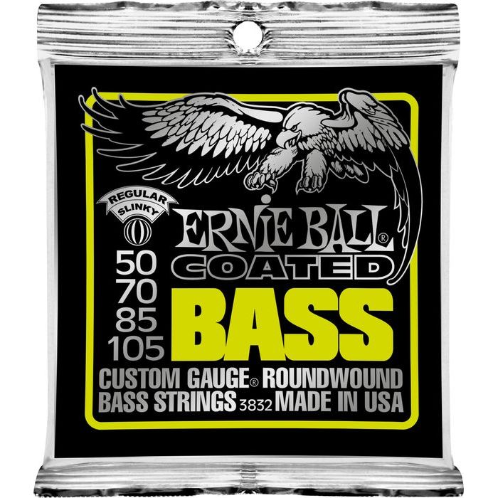 Струны для бас-гитары Ernie Ball 3832 струны для бас-гитары Coated Bass Regular Slinky (50-105) покрытые спец. сплав - фото 1