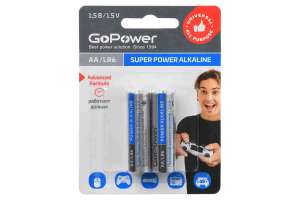 Изображение GoPower Super Power Alkaline - Элемент питания AA/LR6 щелочной 1.5В, 2шт