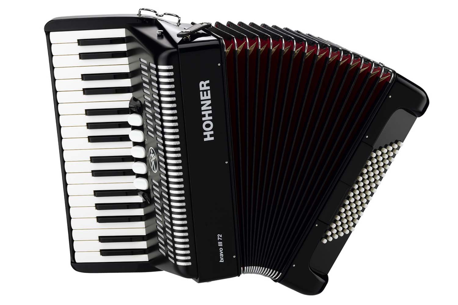 Аккордеон 3/4 Hohner A4062 (A1662) BRAVO III 72 Black Аккордеон - фото 1