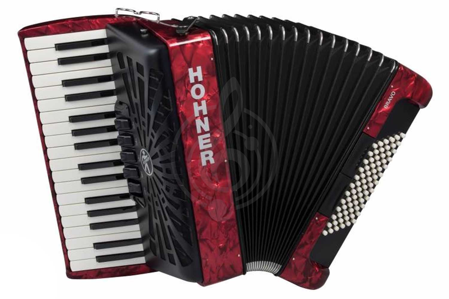 Аккордеон 3/4 HOHNER Bravo III 72 red - Аккордеон 3/4 Хонер - фото 1
