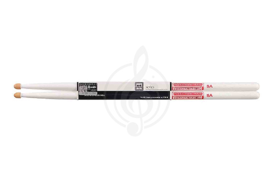 Барабанные палочки HUN 10103004 Colored Series QI 5A WHITE - Барабанные палочки, орех гикори, белые - фото 1