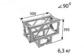 Изображение IMLIGHT Q25/31-36 Прямоугольная алюминиевая ферма. Стыковочный узел для 3-х ферм под 90˚