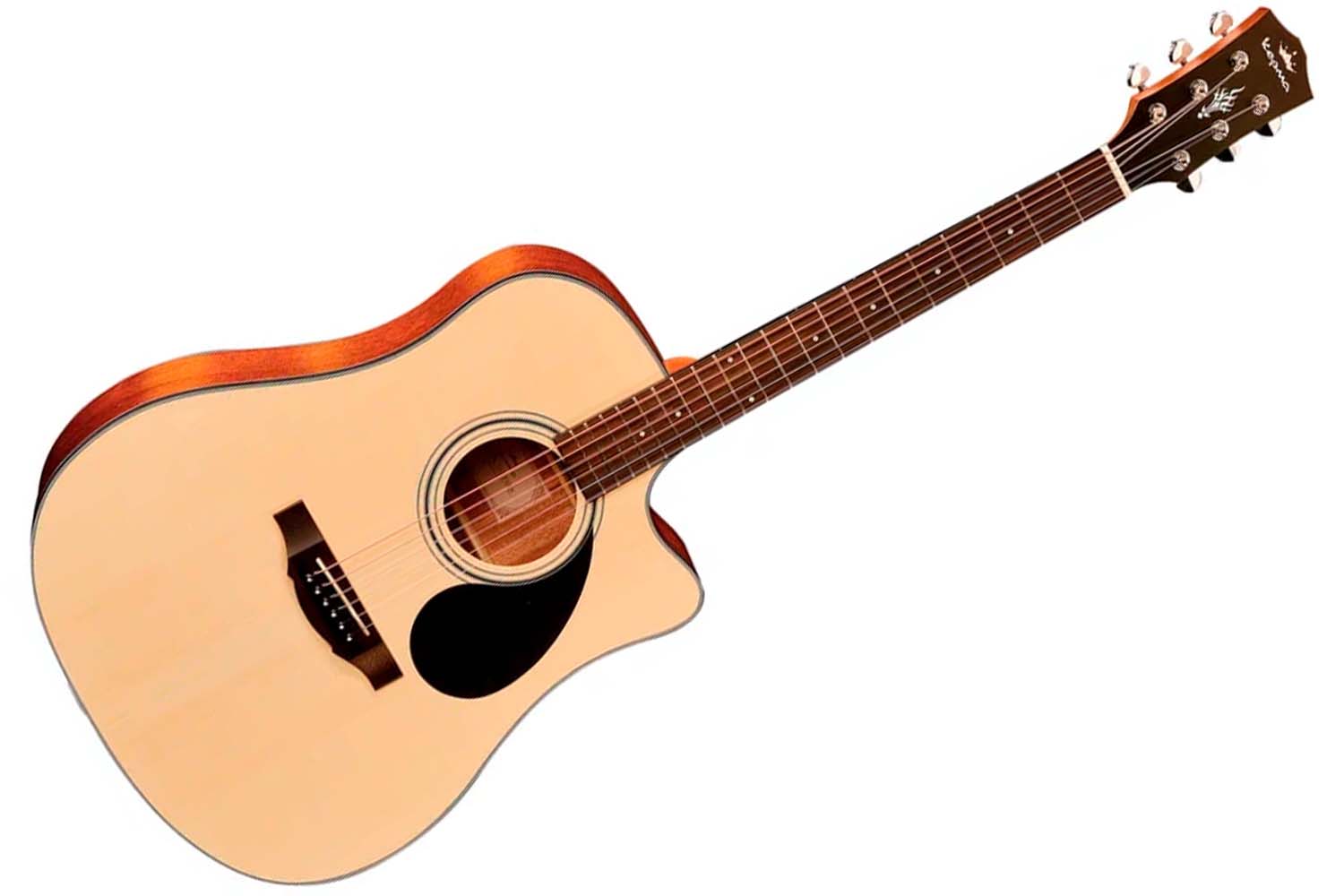 Трансакустическая гитара KEPMA EDCE K10 Natural Matt трансакустическая гитара, цвет натуральный, в комплекте 3м кабель - фото 1