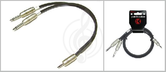 Изображение Kirlin Y-362PRL-3M/BK 24AWG - Кабель, mini Jack - 2 Jack, 3м