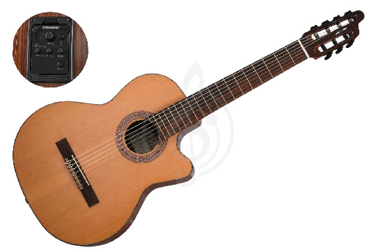 Классическая гитара 4/4 Kremona F65CW-7S-VE Performer Series Fiesta - Электро-акустическая 7-струн. класс. гитара - фото 1