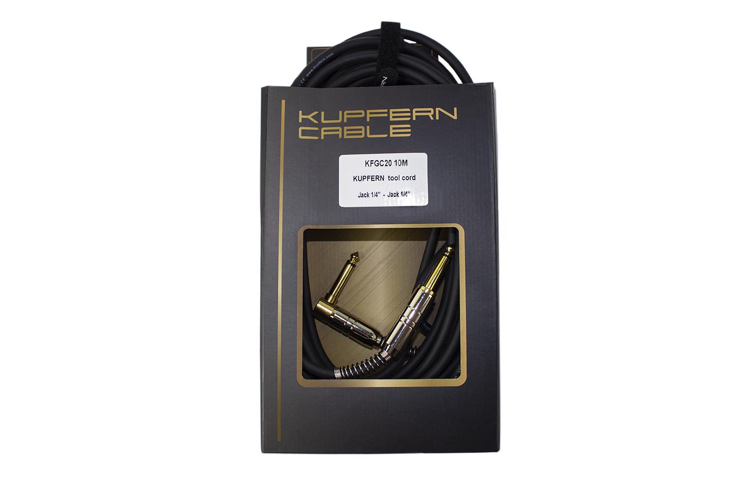 Гитарный кабель KUPFERN KFGC20 10M - Кабель инструментальный Jack 1/4 - Jack 1/4 угловые - фото 1