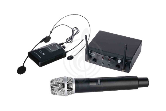 Радиосистема с головным микрофоном LAudio PRO2-MH - Двухканальная радиосистема с ручным передатчиком и головным микрофоном - фото 1