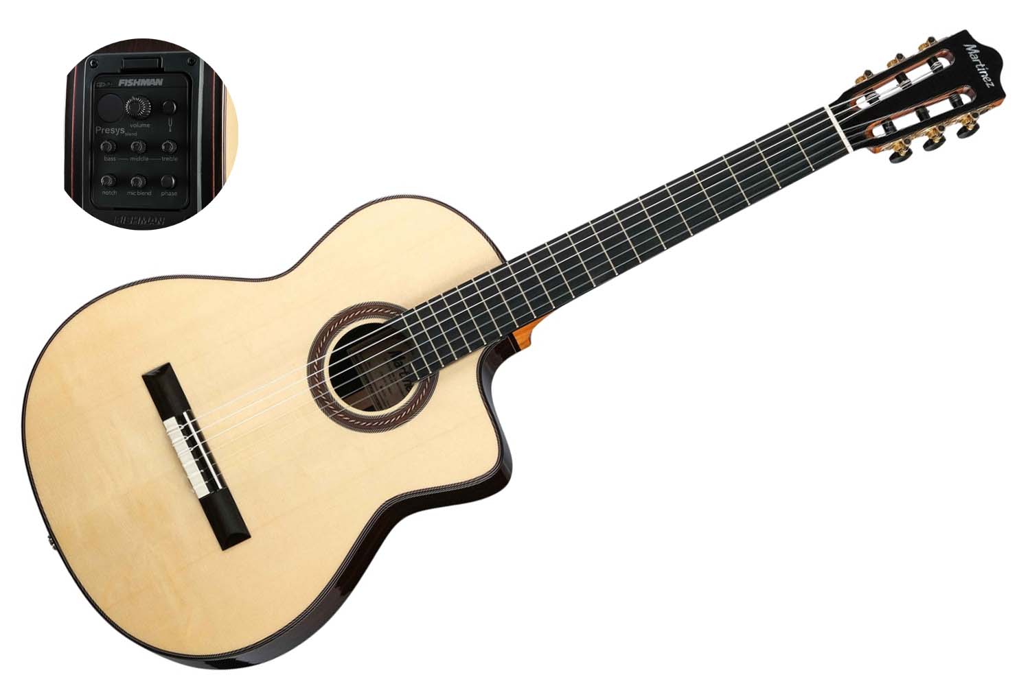 Классическая гитара 4/4 Martinez Almeria-Luthier-Rosewood - Классическая гитара со звукоснимателем - фото 1