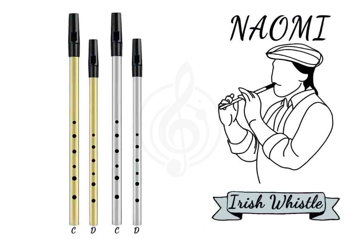 Вистл Naomi Irish Tin Whistle Brass D Gold - Тин Вистл Ре Латунь - фото 2