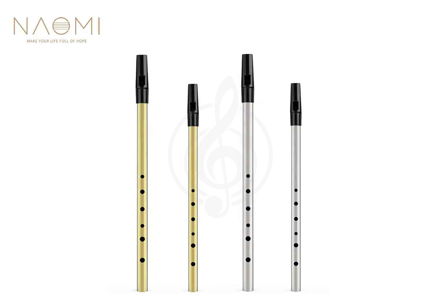 Вистл Naomi Irish Tin Whistle Brass D Gold - Тин Вистл Ре Латунь - фото 7