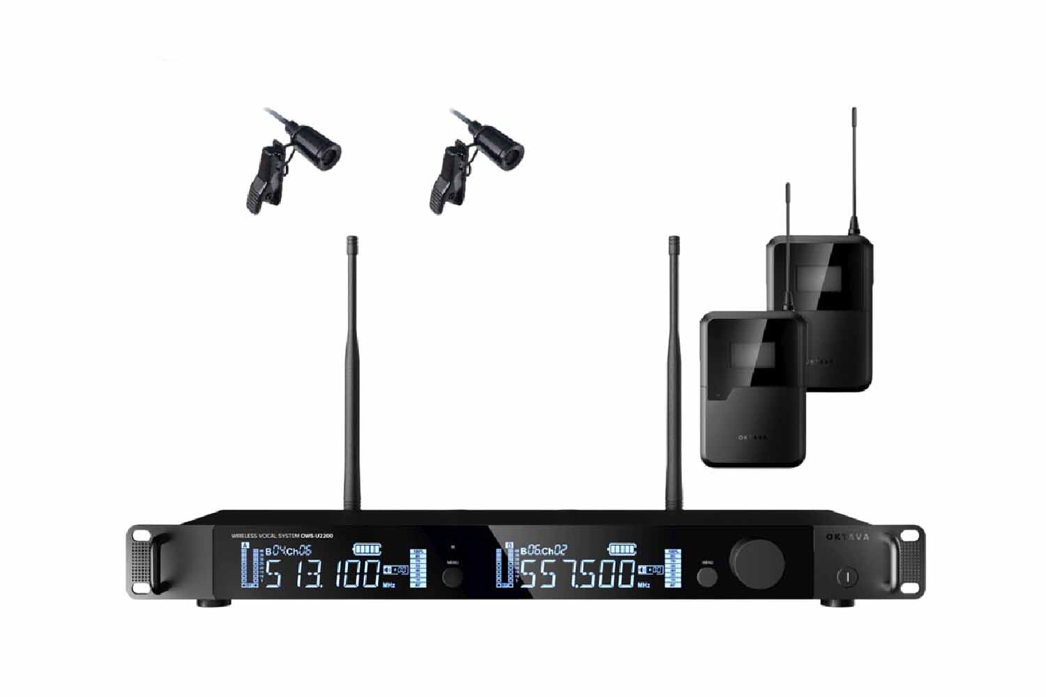 Радиосистема с петличным микрофоном Октава OWS-U2200L03-B-PRO - Двухканальная радиосистема - фото 1