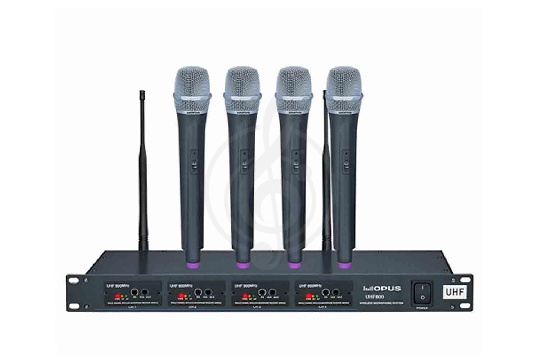 Радиосистема с ручным передатчиком OPUS  UHF 800HH радиосистема ручная с 4 микрофономи, частота 500-900MHz, алюминевый кейс - фото 1