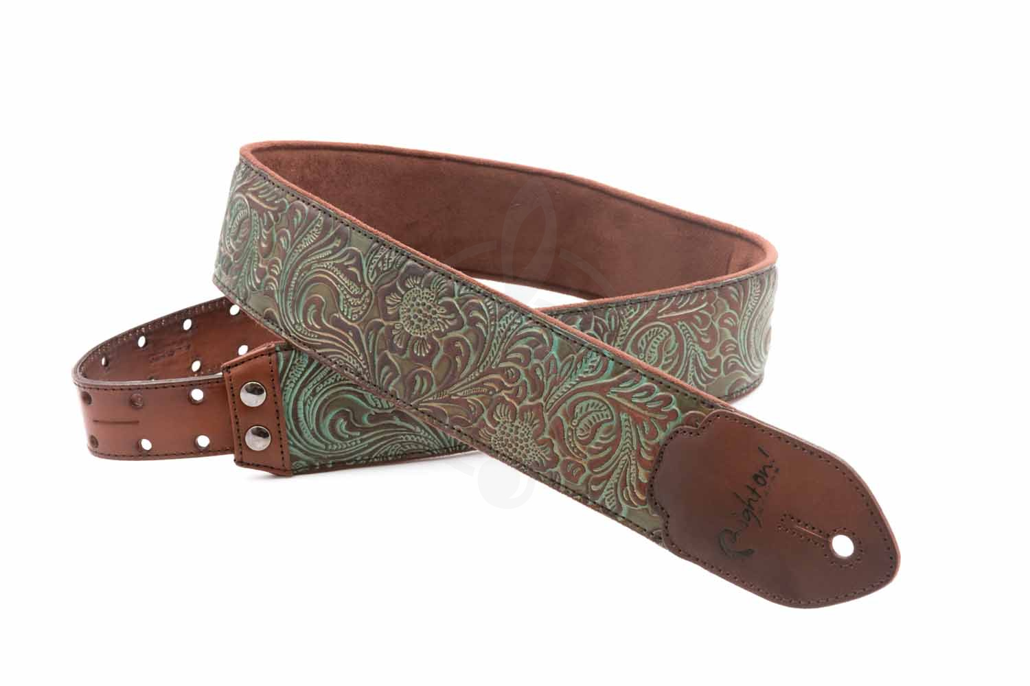 Ремень для гитары RightOn Straps Leathercraft Blackguard Teal - Ремень для гитары - фото 2