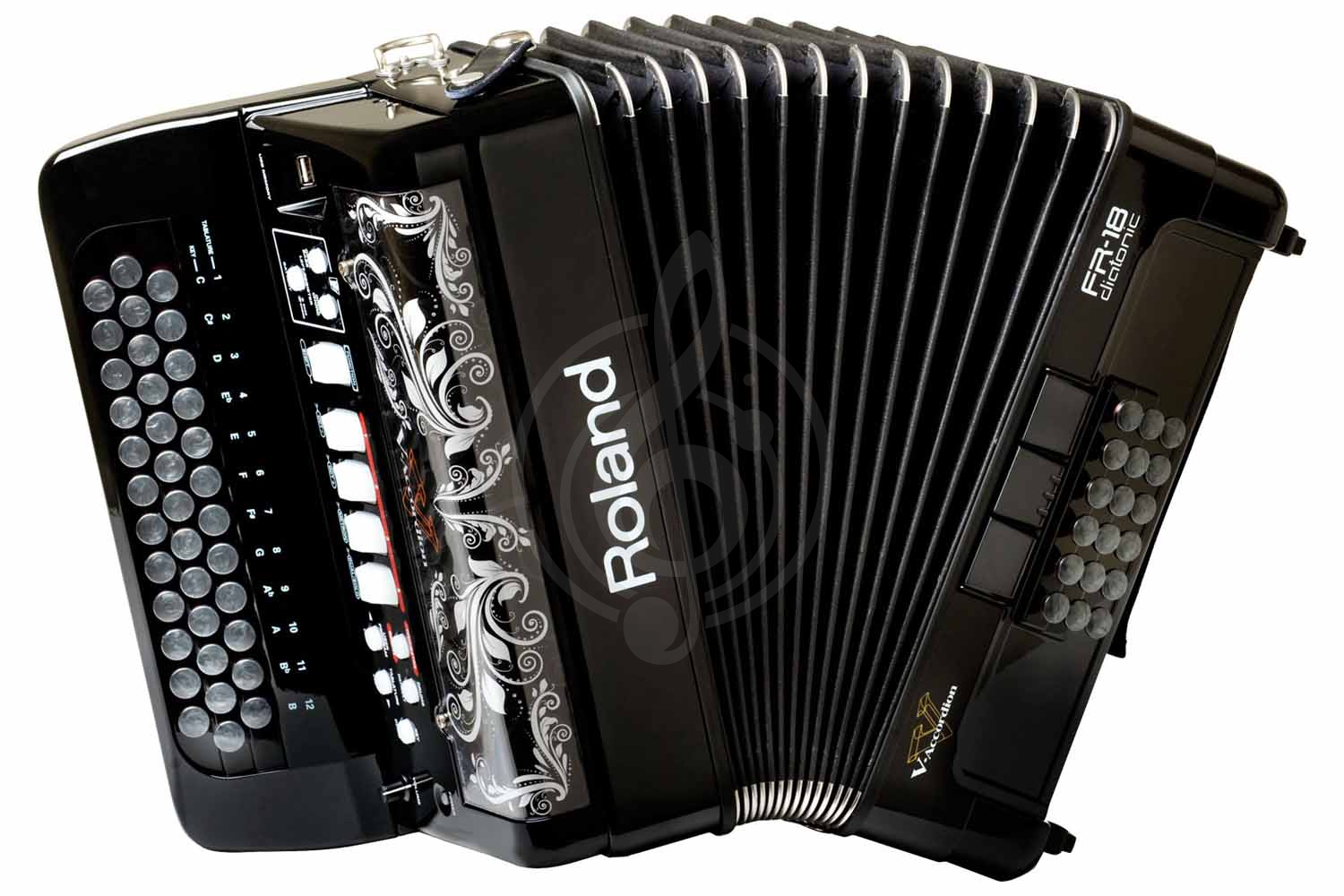 Аккордеон Roland FR-18 diatonic (черн)  - цифровой аккордеон - фото 1