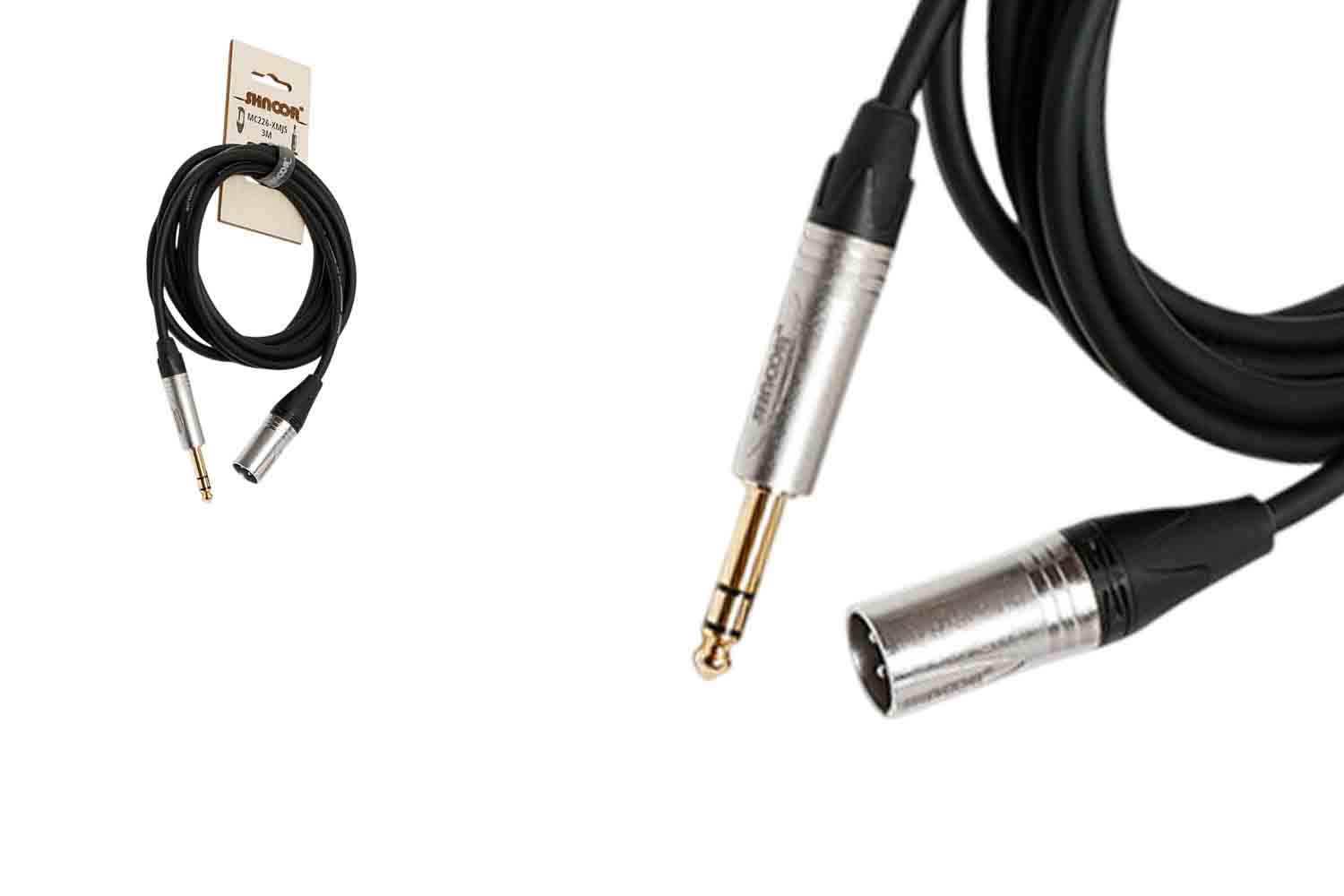 XLR-Jack микрофонный кабель SHNOOR MC226-XMJS-3m - Кабель микрофонный, XLRM-6.35мм - фото 1