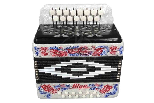 Гармонь Шуйская гармонь S40XL-C-WH "Сувенир" 15х12-I, белая, палехская роспись - фото