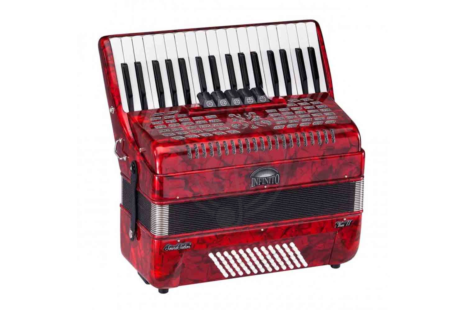 Аккордеон 3/4 Soundsation VOCE-II-3472-RD Infinito Аккордеон 34/72-5, красный - фото 2