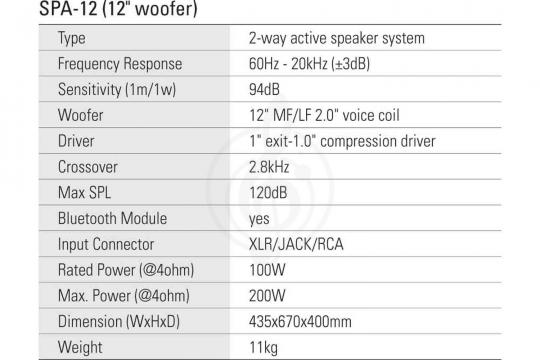 Активная акустическая система SPA-12 Акустическая система активная, MP3, SD, USB, BT, 100Вт, Leem - фото 2
