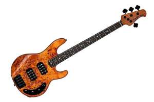 Изображение STERLING StingRay HH Poplar Burl Top Amber - Бас-гитара 4 струны