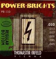 Изображение Thomastik PB110 Power-Brights, Regular Bottom - Комплект струн для электрогитары, 10-45