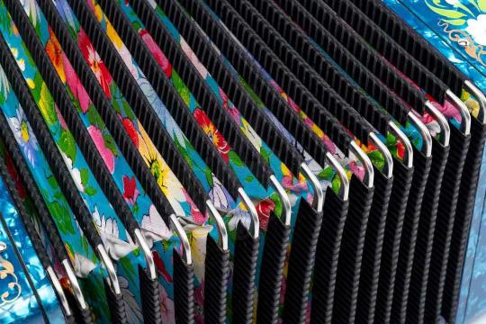 Гармонь Тульская гармонь - G-21-BL 301М 25х25-III с двумя ремнями, синяя - фото 3