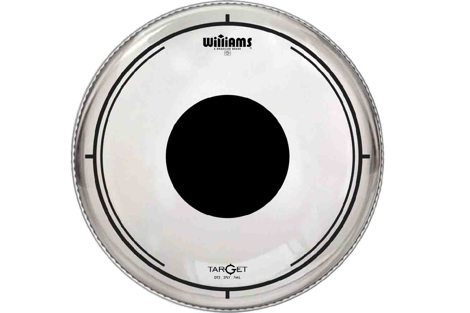 Пластик для бочки Williams DT2-7MIL-22 Target Dot Series Clear - Пластик для бас-барабана 22", прозрачный - фото 1
