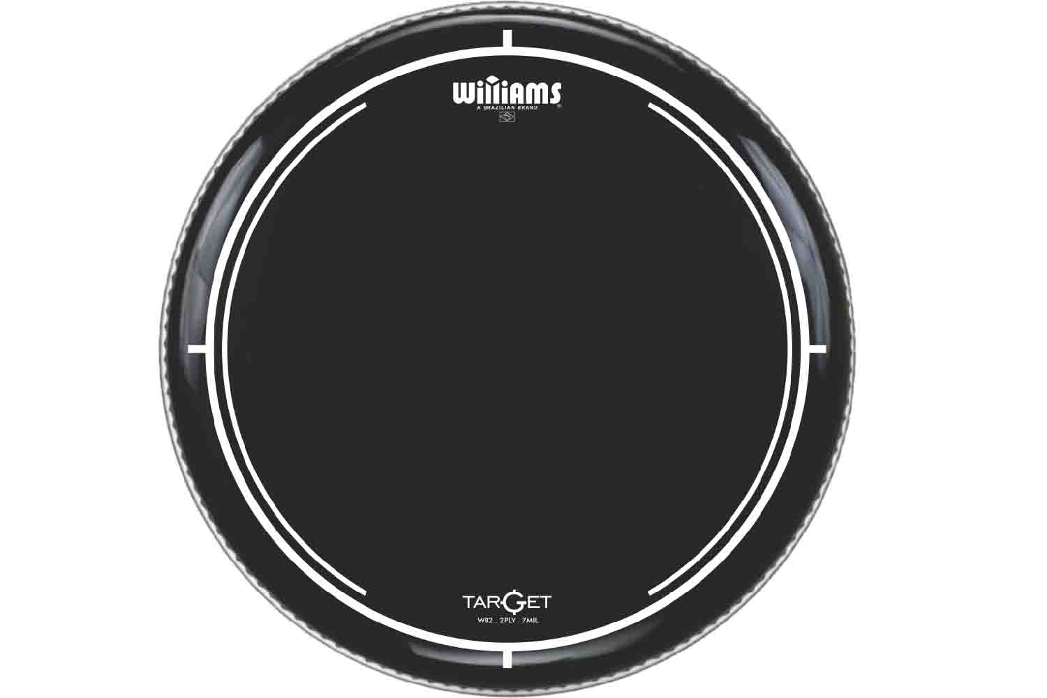 Пластик для бочки Williams WB2-7MIL-22 Target Series Black - Пластик для бас-барабана 22", черный - фото 1