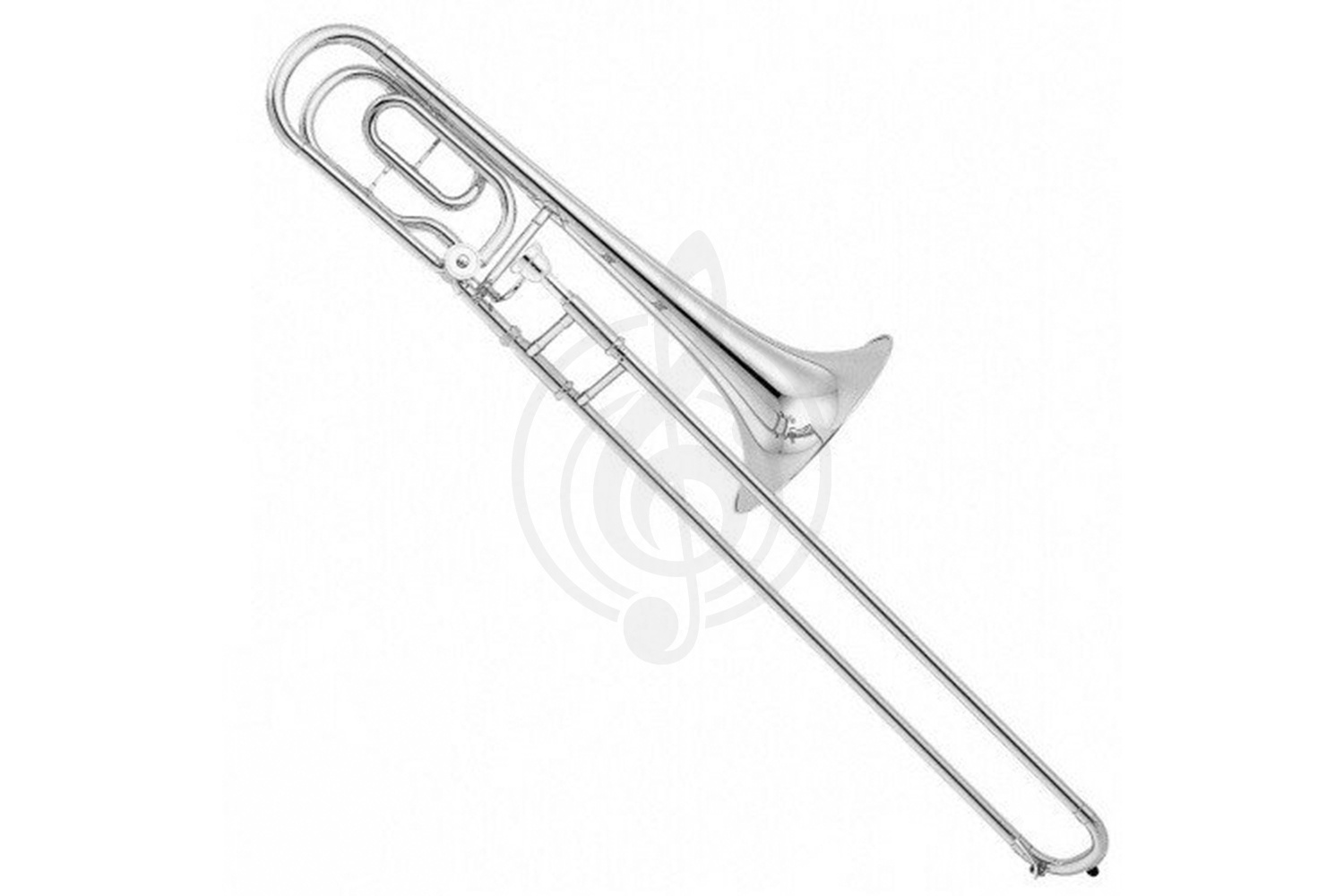 Тромбон Yamaha YBL-421GS - бас-тромбон Bb/ F, 14.3/241мм, Golg-brass раструб, посеребренный - фото 1